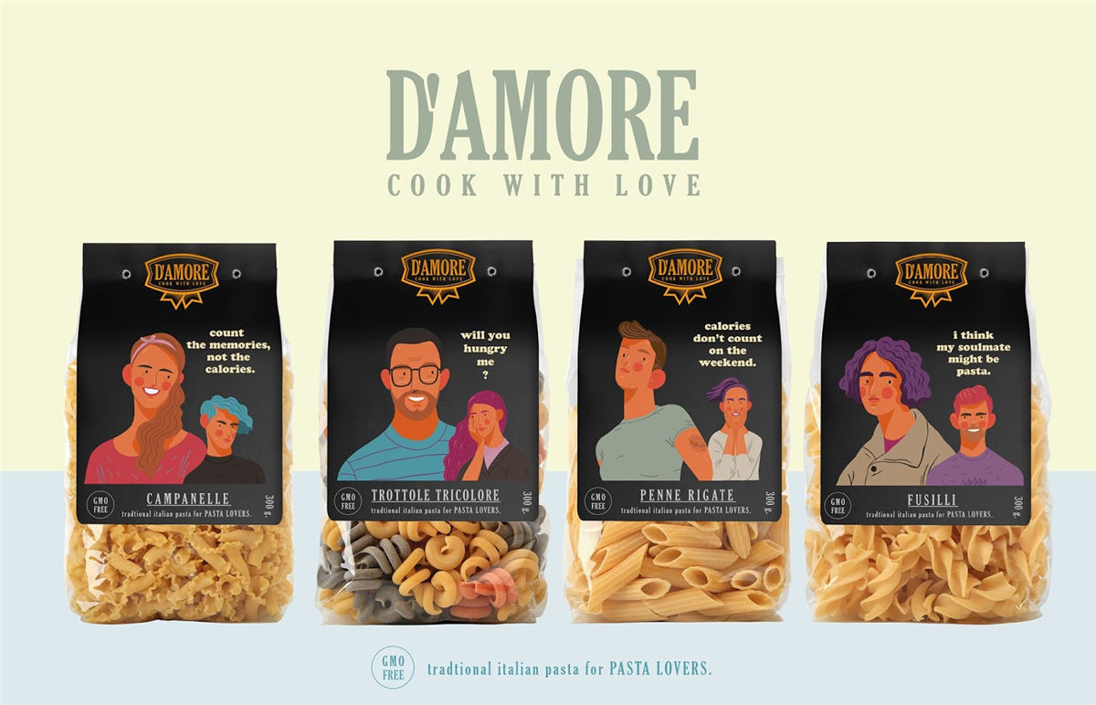 面條包裝創(chuàng)意圖片插畫營造氛圍(圖6)