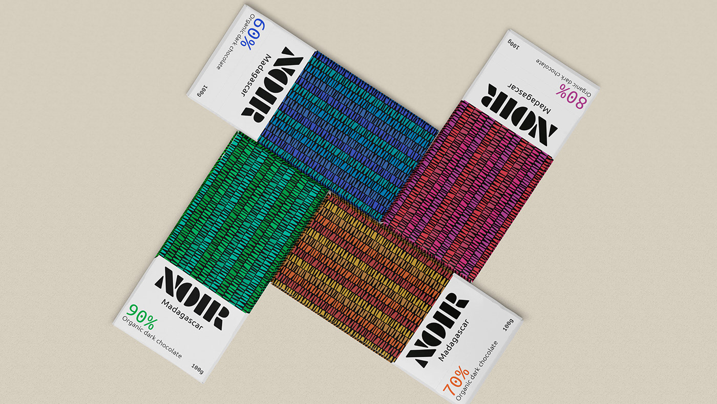 黑巧克力包裝設(shè)計(jì)靈感來(lái)自于棕櫚樹(shù)的葉子(圖2)