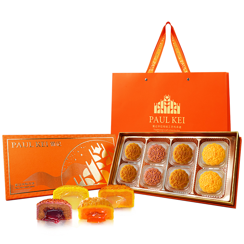 葡記 四味流心月餅 8餅4味 400g包裝禮盒產品包裝創(chuàng)意設計欣賞(圖1)