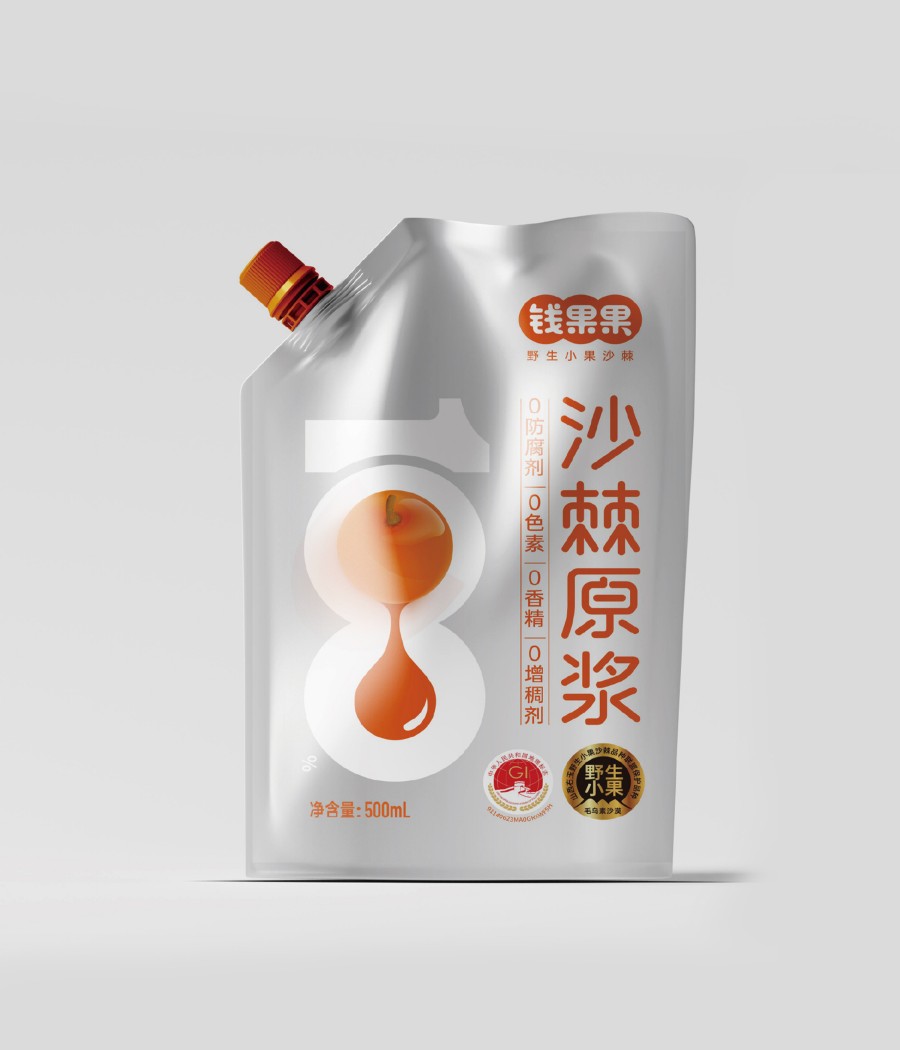 錢(qián)果果沙棘原漿包裝設(shè)計(jì)(圖2) 錢(qián)果果沙棘原漿包裝設(shè)計(jì)(圖2)